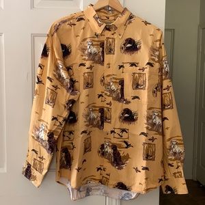 Outdoor Life Field Tested shirt large long sleeve button up labs dogs pattern